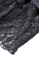 Black Off Shoulder Long Trumpet Puff Sleeves Lace-Up Strappy Mesh Women's Gothic Cocktail Dress - Product - 15