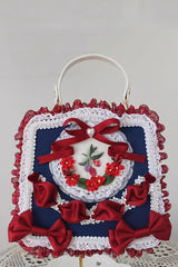 Four Seasons Floral Bowknot Lace Sweet Elegant Gorgeous Lolita Handbag 9 Colors - Snow-White - 6
