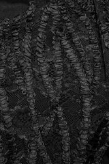 Black Stitching Lace Slim Women's Gothic Flared Pants - Product - 8