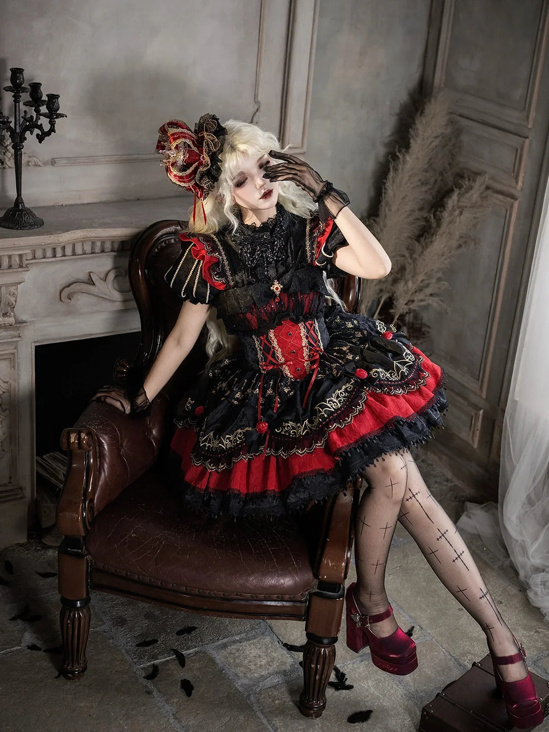 Blood Pact Gothic Lolita JSK dress styling view