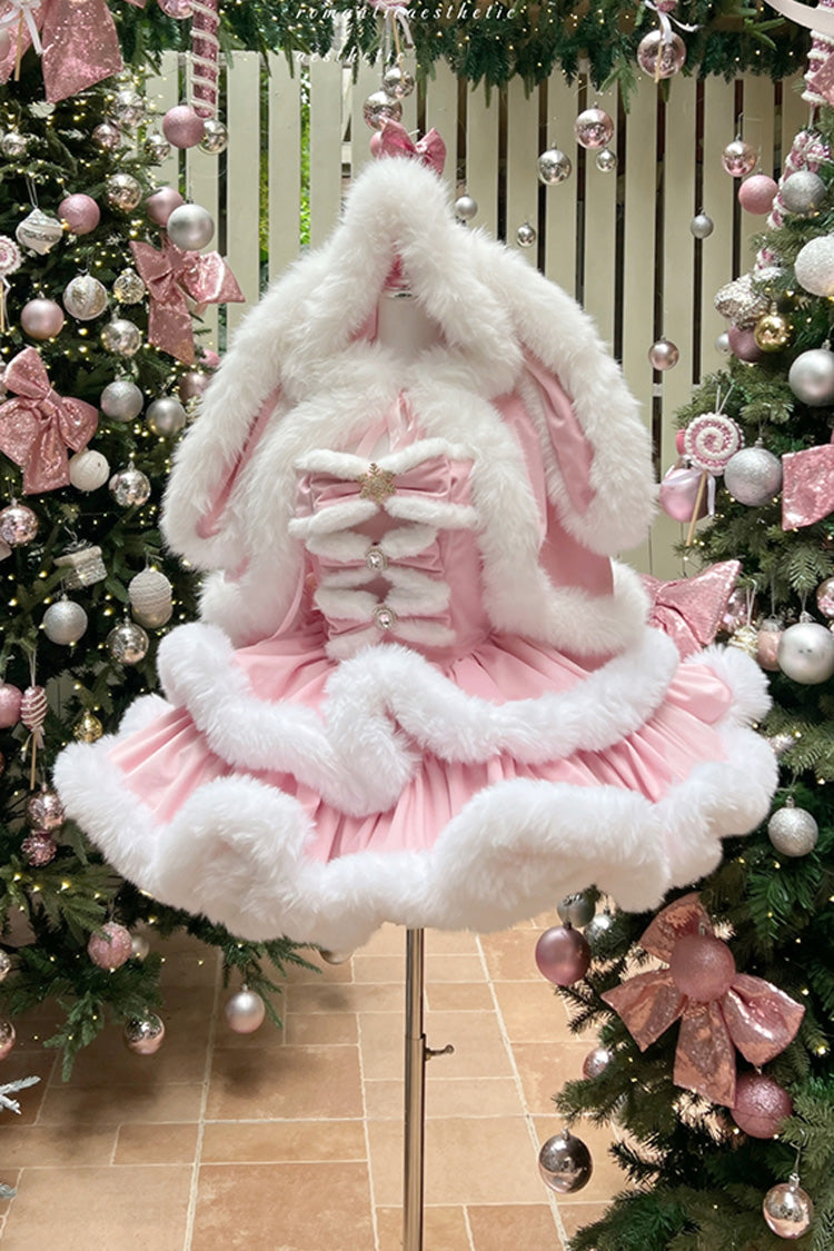 Pink [Holiday] Double-Layered Bowknot Sweet Princess Lolita Strapless Dress - Product - 12