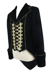 Golden Disc Flowers Hand Embroidered Gothic Mens Coat - Product - 5