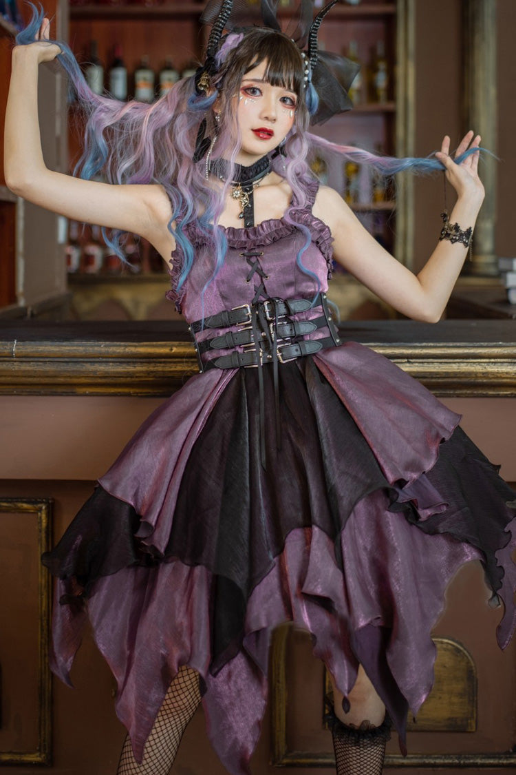 Purple [Seven Deadly Sins: Lust] Multi-Layered Irregular Gothic Lolita Jsk Dress - Product - 4