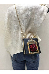 Rose Pearl Chain Retro Gothic Lolita Shoulder Bag - Product - 10