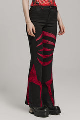 Spiderweb Claw Print Mesh Women's Gothic Flared Pants 2 Colors - Product - 10