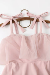 Pink Sleeveless Ruffled Lace-Up Sweet Japanese Lolita One-Piece Swimsuit - Product - 4