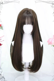 Solid Color Cute Sweet Lolita Long Wig front view