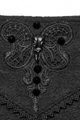 Black Jacquard Butterfly Embroidery Lace Irregular Women's Steampunk Skirt - Product - 5