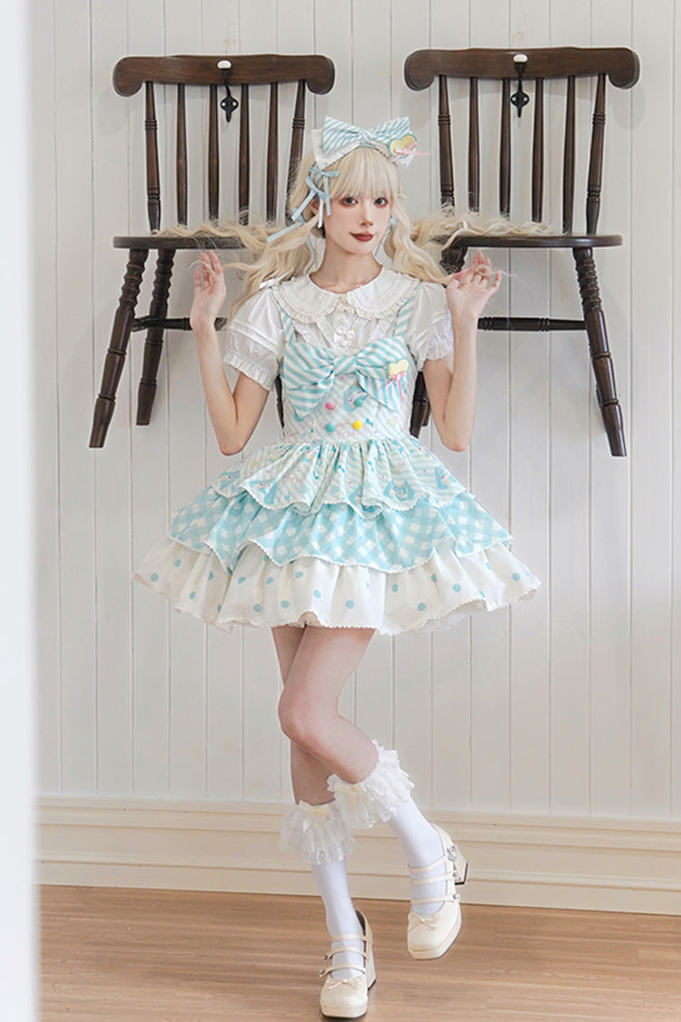 Blue Miku Sleeveless Triple-Layered Print Bowknot Sweet (Dress Only) detail view 6