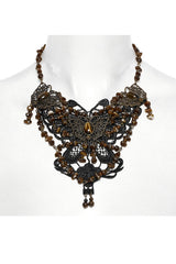 Brown Irregular Beaded Butterfly Women's Punk Necklace - Product - 4
