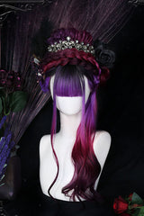 Purple Gradient Long Curly Hair Gothic Lolita Wigs - Purple - 1