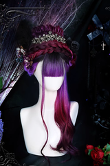 Purple Gradient Long Curly Hair Gothic Lolita Wigs - Product - 2