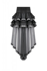 Black Women's Gothic Vintage Multi-Layered Ruffled Mesh Tail Skirt - Product - 14