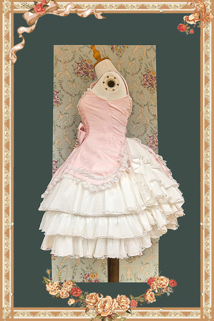 [Pearl Box] Sleeveless Triple-Layered Bowknot Lace Slim Pearl Sweet Elegant Lolita Jsk Dress 3 Colors - Product - 14