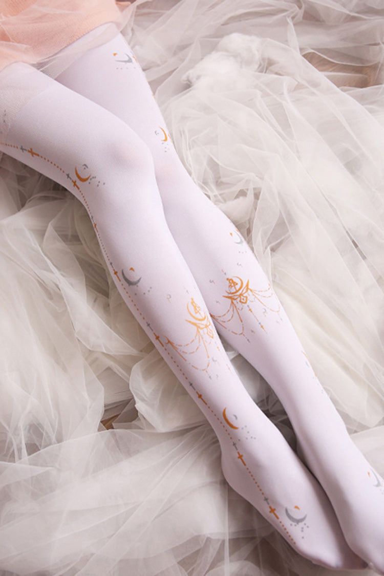 Sailor Moon Classic Print Lolita Pantyhose 2 Colors - White - 1