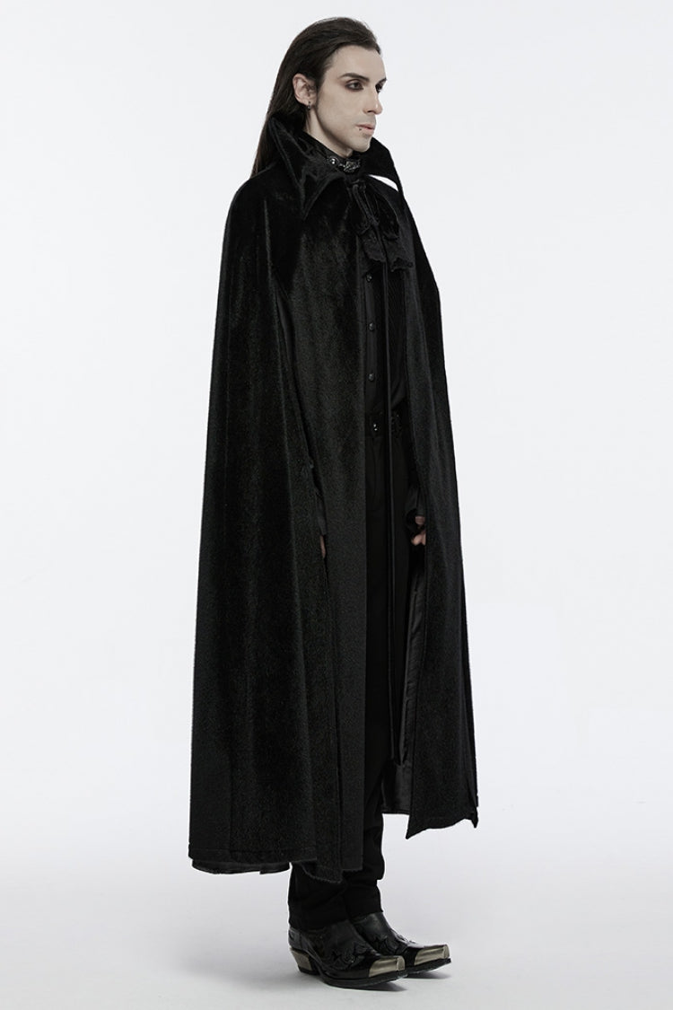 Black Men's Strap Bat Gothic Coat Cloak - Product - 2