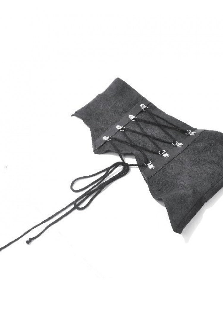 Washed Black Lace-Up Buckled Eyelet Women's Punk Asymmetric Corset Waist Belt - Product - 13