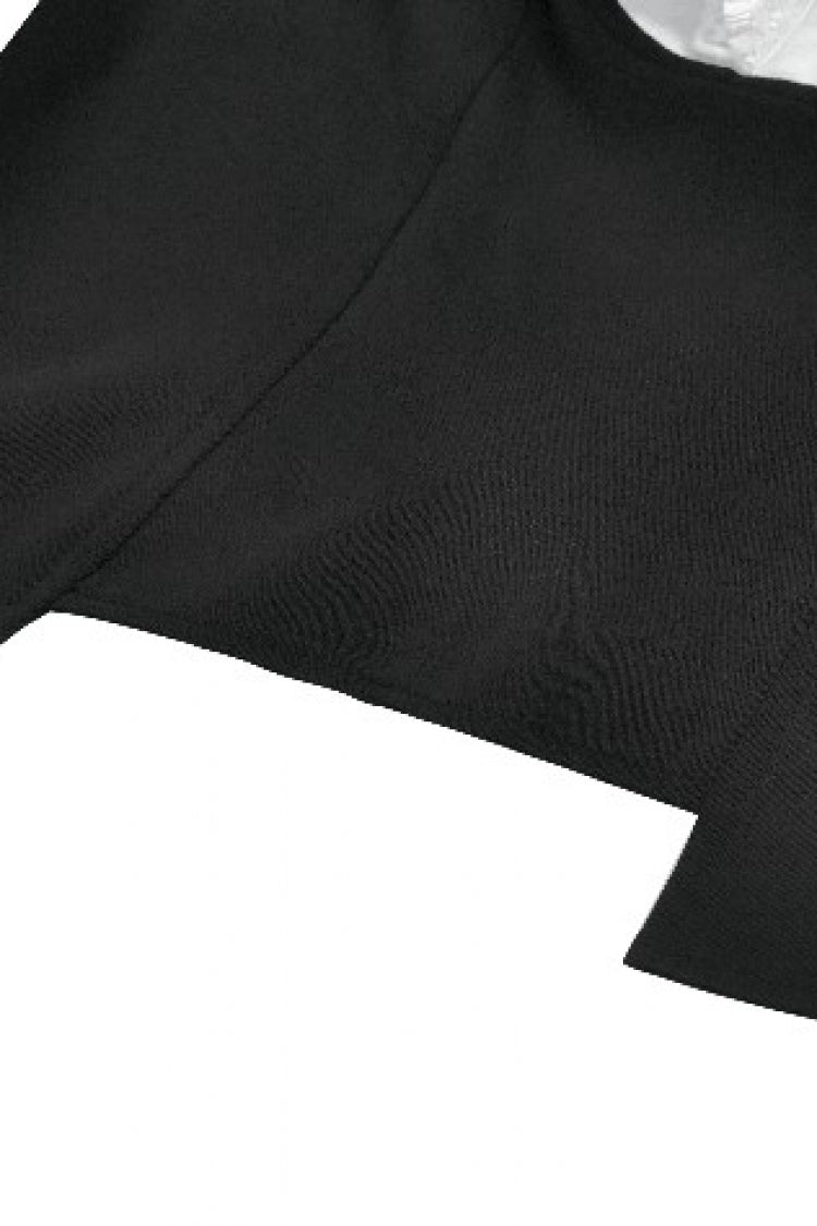 Black/White Short Puff Sleeves Lace Ruffled Stand Collar Women's Gothic Royal Blouse - Product - 15