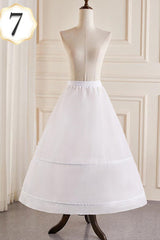 White Multi-Layered Hanayome Fishbone Sweet Lolita Long Petticoat - White(Version-7) - 8