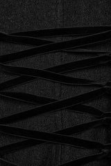 Black Stand Collar Print Faux Leather Stitching Womens Gothic Coat - Product - 7