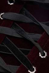 Red Jacquard Lace-Up Slim Women's Corset - Product - 4