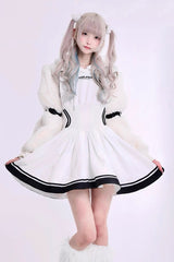 Japanese Long Sleeves Ruffle Bowknot Punk Jirai Kei Sweater Dress 3 Colors - Product - 10