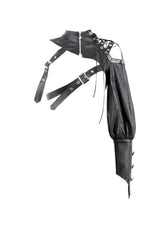 Black Cut-Out Asymmetric Buckled Zippered Women's Punk Cape - Product - 3