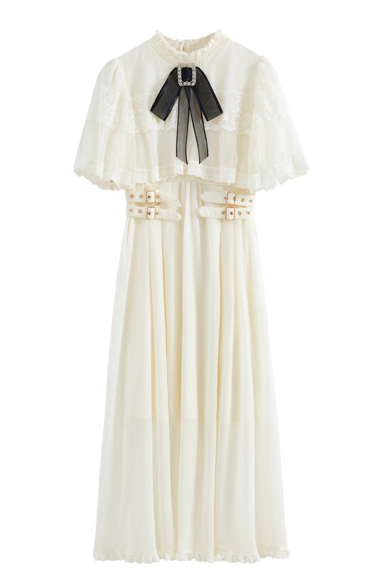 Sweet Short Sleeves Multi-Layered Lace Slim Jirai Kei Lolita Dress 4 Colors - Product - 4