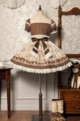 Sea Salt Fairy Tale Doll Short Sleeves Print Ruffle Bowknot Sweet Lolita Dress 2 Colors - Product - 8