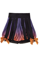 Black/Brown [Little Devil] Stand Collar Long Sleeves Gradient Print Ruffle Bowknot Gothic Prince Ouji Lolita Set - Product - 11