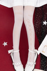 Hollow Classic Gothic Lolita Pantyhose 2 Colors - Product - 3