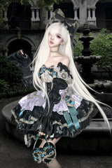 Green/Purple [The Little Mermaid's Tears] Sleeveless Multi-Layered Ruffled Bow Lace-Up Sweet Ballet Lolita Dress - Product - 2
