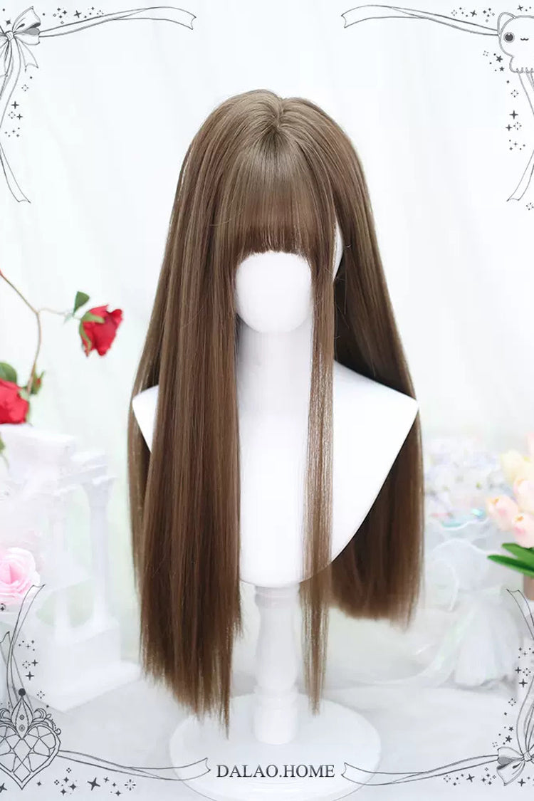 Light Brown Natural Sweet Lolita Long Straight Wigs - Product - 3