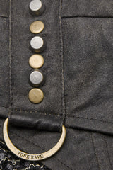 High Collar Sleeveless Rivet Decoration Sheer Mesh Men's Steampunk Vest 2 Colors - Product - 14