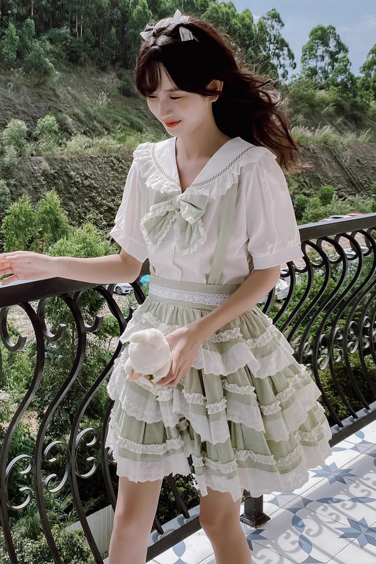 多層 Scarlett 夏 フリル リボン スウィートロリータ ストラップ ワンピース 2色 商品画像
