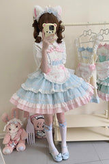 Cat Ear Story Multi-layer Ruffle Bowknot Sweet Lolita Jsk Dress 4 Colors - Product - 9