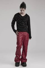 Black Long Sleeves Print Mens Gothic T-Shirt - Product - 4