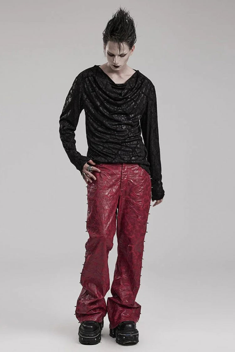 Black Long Sleeves Print Mens Gothic T-Shirt - Product - 4