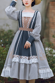 Multi-Color Detachable Collar Ruffled Sweet (Dress Only) front view