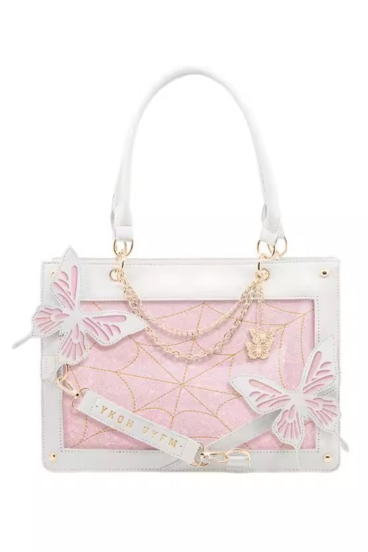 Maze Butterfly Gothic Lolita Shoulder Itabag 14 Colors - Pink/White - 7