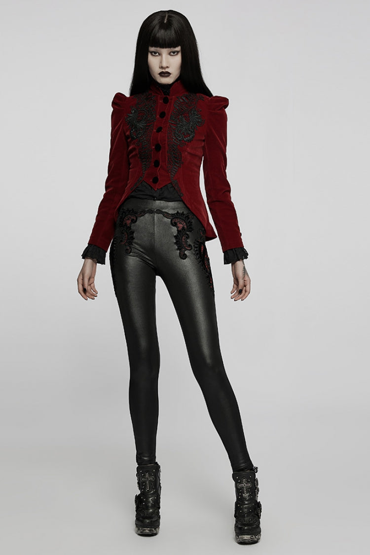Gothic Long Puff Sleeves Hollow Womens Swallowtail Short Coat Jacket 2 Colors - Product - 11