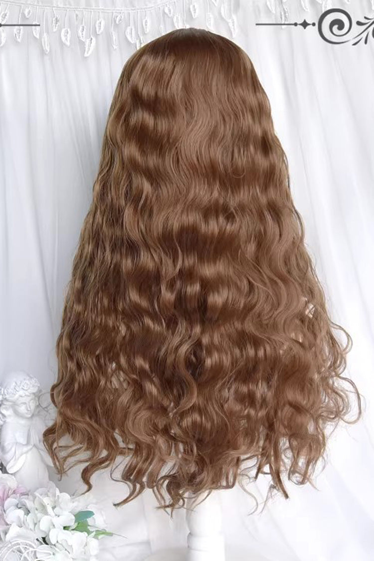 Honey Golden Brown [Castle Girl] Vintage Elegant Lolita Wool Curl Doll Wig - Product - 3