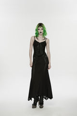 Black Lace-Up Buckled Eyelet Women's Punk Jsk Dress - Product - 6