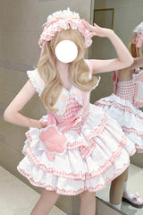 Pink [Star Grant Angel] Triple-Layered Print Ruffle Sweet Lolita Dress - Product - 13