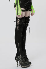 Black Ghost Claw Zipper Slim Irregular Women's Steampunk Leg Warmers - Product - 2