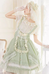 Green Doll Window Ruffle Sweet Lolita Jsk Tiered Dress - Product - 3