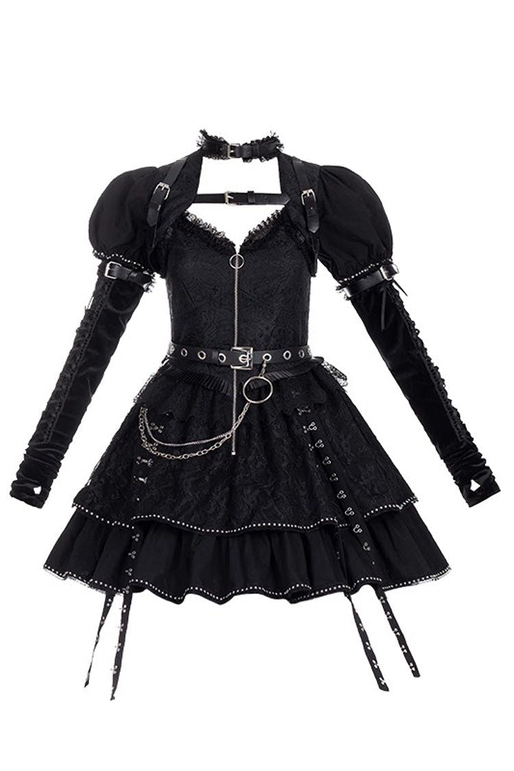 Black Letters and Poems Gothic Punk Lolita JSK Dress - Product - 2