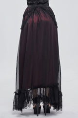 Black/Red Butterfly Lace Pendant Decoration Chiffon Women's Gothic Skirt - Product - 5
