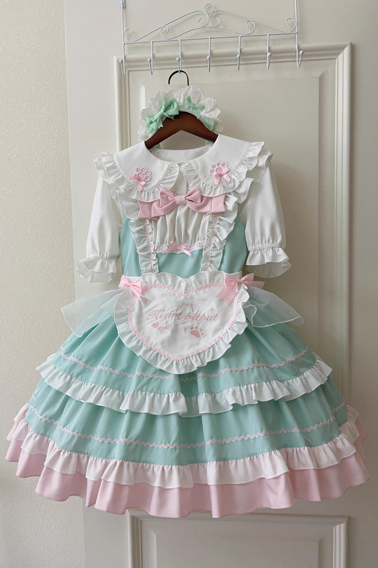 Cat Ear Story Multi-layer Ruffle Bowknot Sweet Lolita Jsk Dress 4 Colors - Product - 24