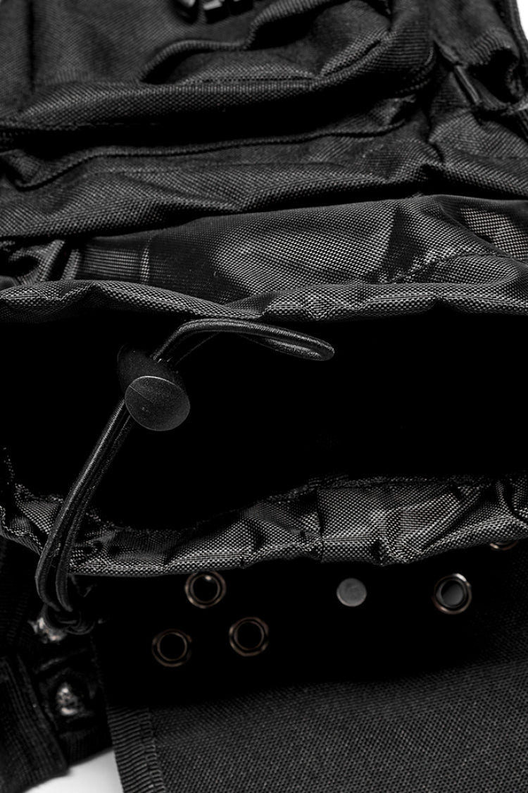 Black Adjustable Skull Rivets Men's Steampunk Waist Bag - Product - 7
